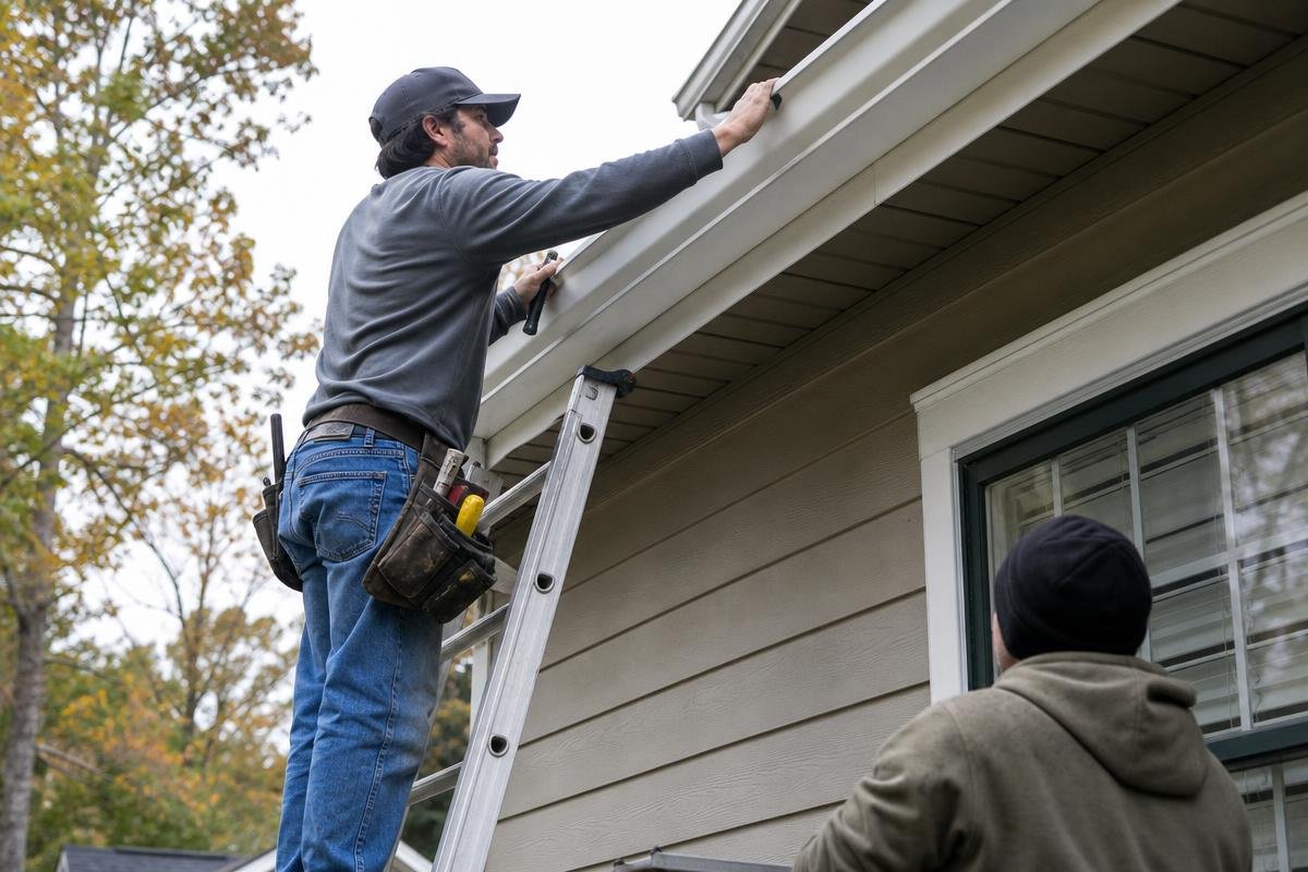 seamless gutter installation Greenville SC by American Siding and Construction